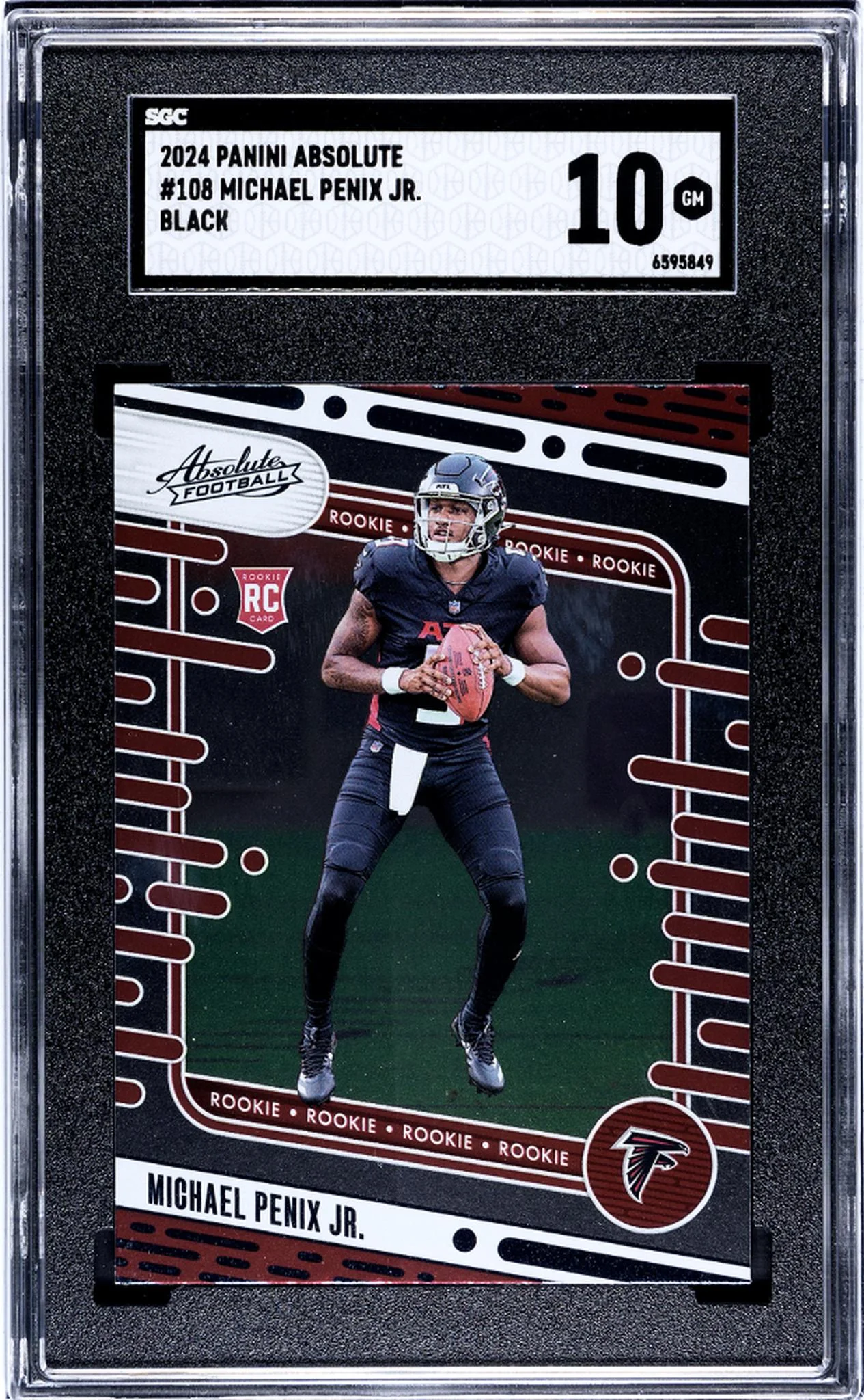 2024 Panini Absolute #108 Michael Penix Jr. Black SGC 10