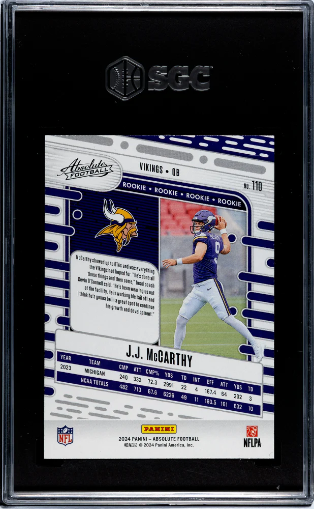 2024 Panini Absolute #110 Jj Mccarthy Retail SGC 10 - Image 2
