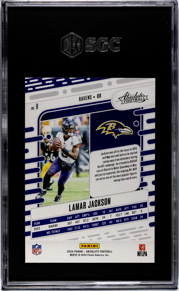 2024 Panini Absolute #9 Lamar Jackson Retail SGC 8.5 - Image 2