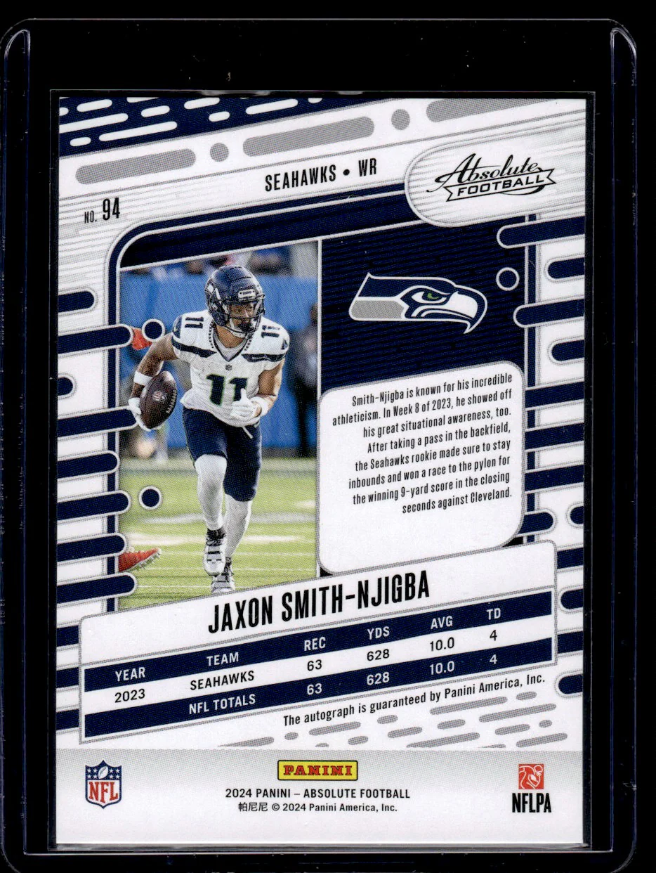2024 Panini Absolute 94 Jaxon Smith-Njigba Seahawks Auto - Image 2