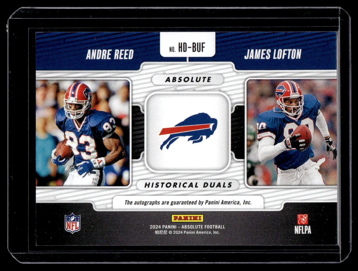 2024 Panini Absolute HD-BUF Andre Reed James Lofton Historical Duals /49 Buffalo Bills Auto - Image 2
