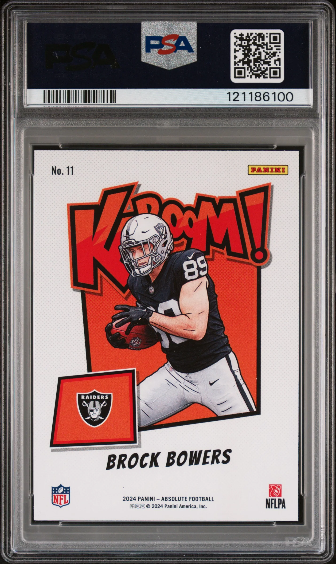 2024 Panini Absolute Kaboom! Horizontal Brock Bowers #11 PSA 9 - Image 2