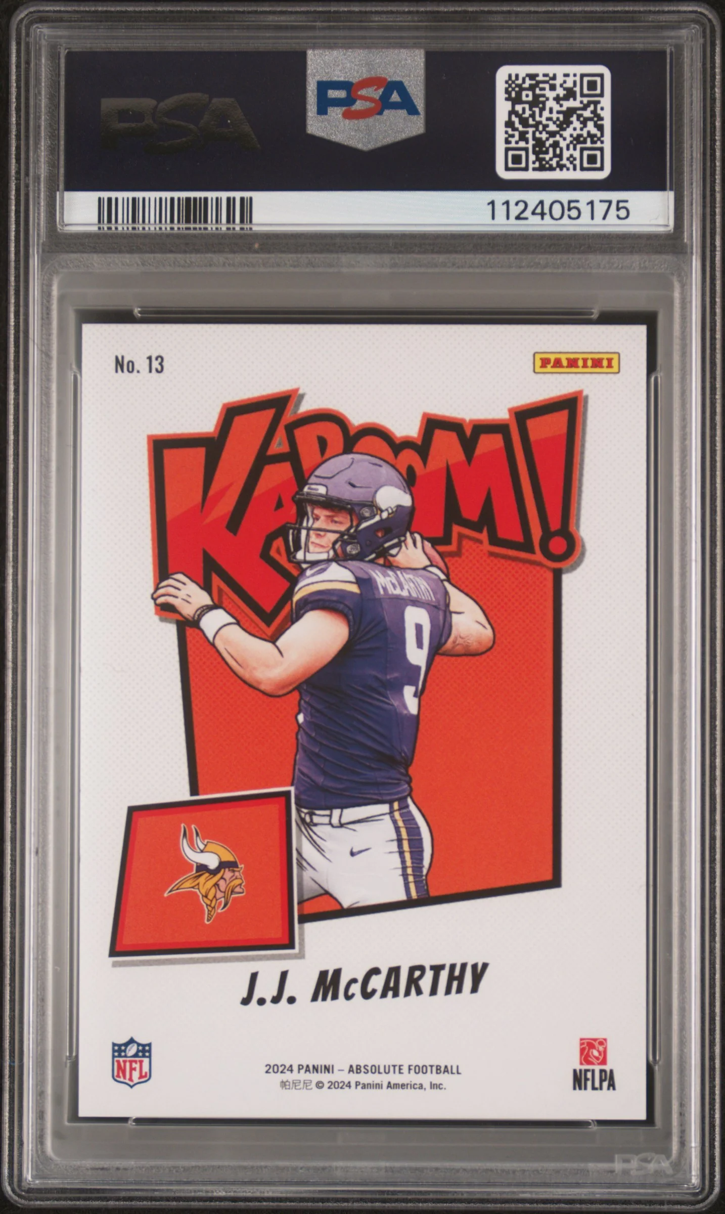 2024 Panini Absolute Kaboom! Horizontal JJ Mccarthy #13 PSA 9 - Image 2