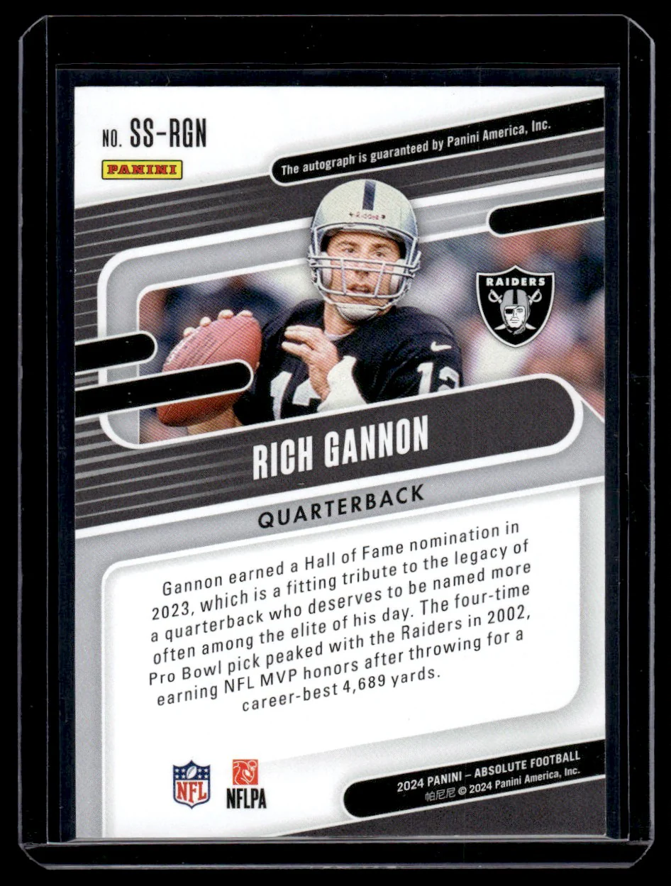 2024 Panini Absolute SS-RGN Rich Gannon Signature Standouts /50 Raiders Auto - Image 2