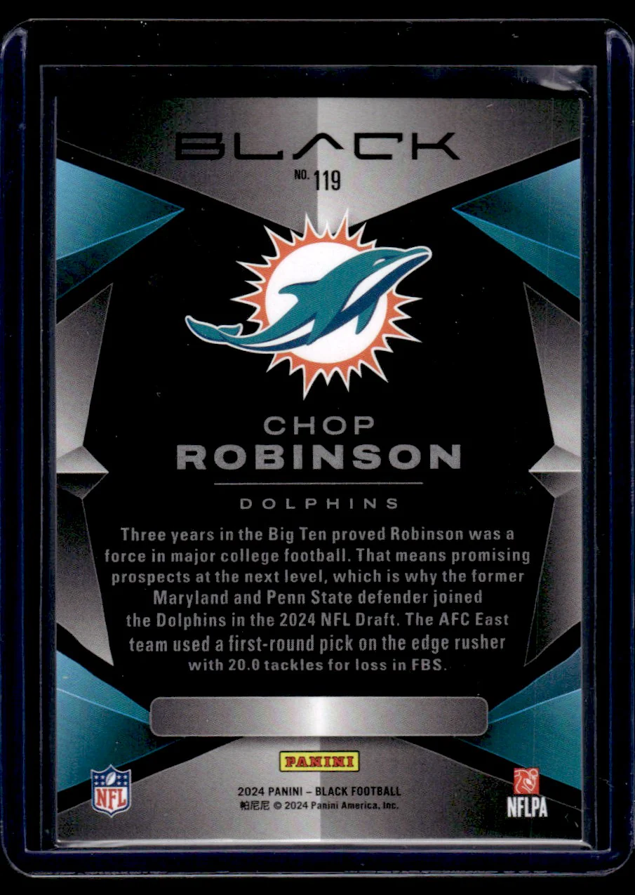 2024 Panini Black Chop Robinson #119 RC /149 - Image 2