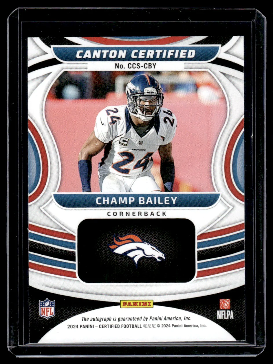 2024 Panini Certified Canton Certified Champ Bailey #CCS-CBY Auto - Image 2