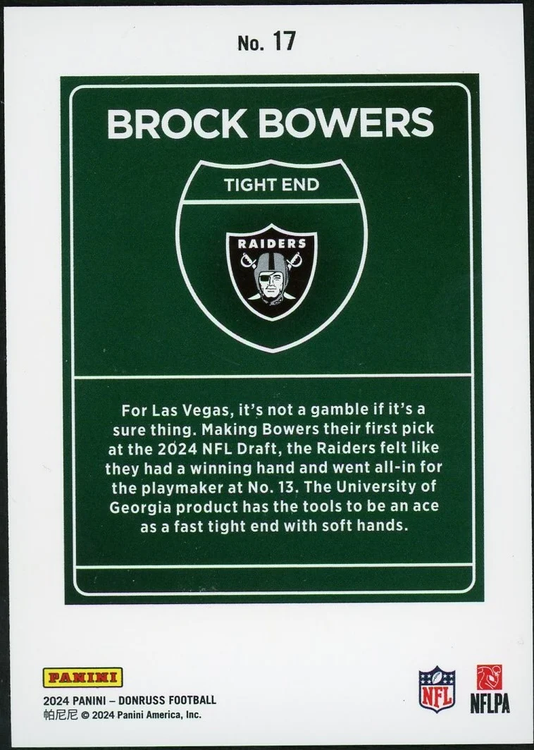 2024 Panini Donruss Downtown 17 Brock Bowers - Image 2
