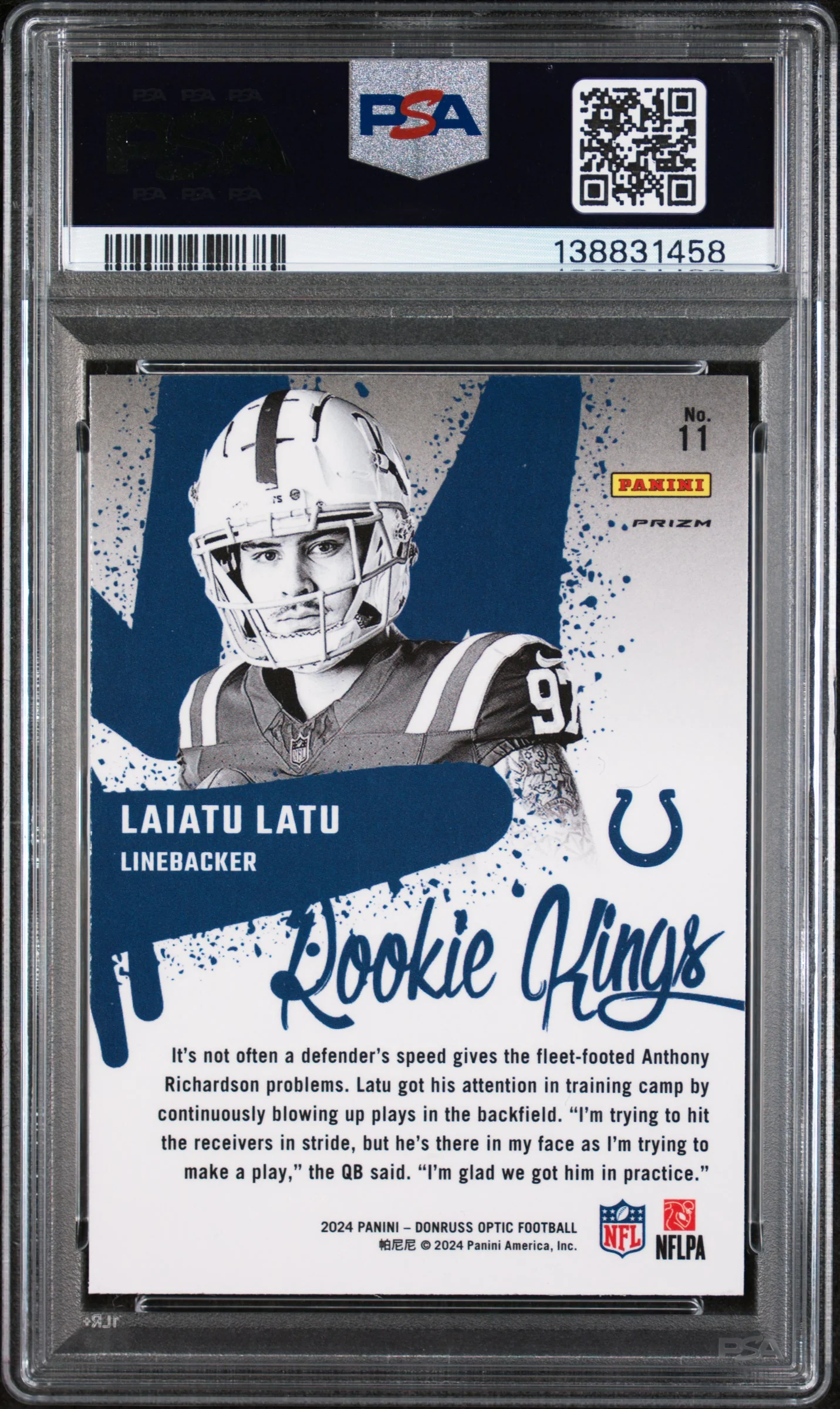 2024 Panini Donruss Optic Laiatu Latu #11 PSA 10 - Image 2