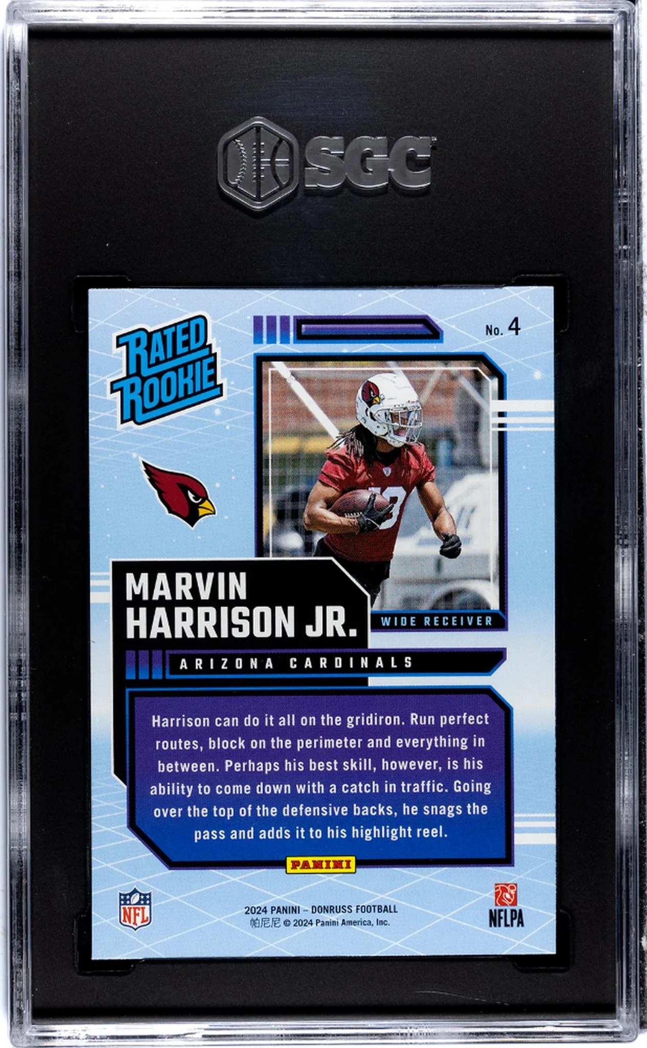 2024 Panini Donruss Retro Marvin Harrison Jr. #4 RC SGC 10 - Image 2