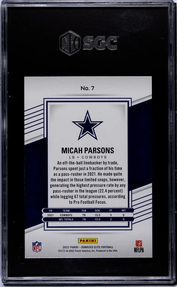 2024 Panini Elite #7 Micah Parsons SGC 9.5 - Image 2