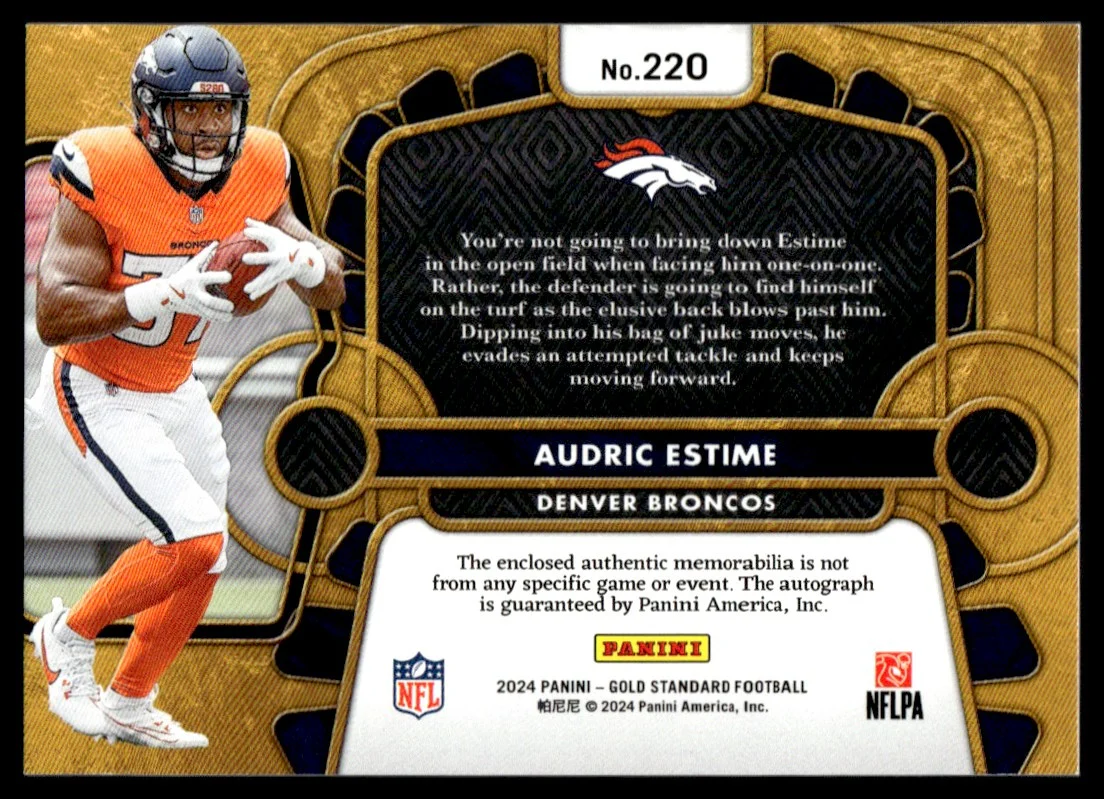 2024 Panini Gold Standard Audric Estime #220 RC Patch Auto /199 - Image 2