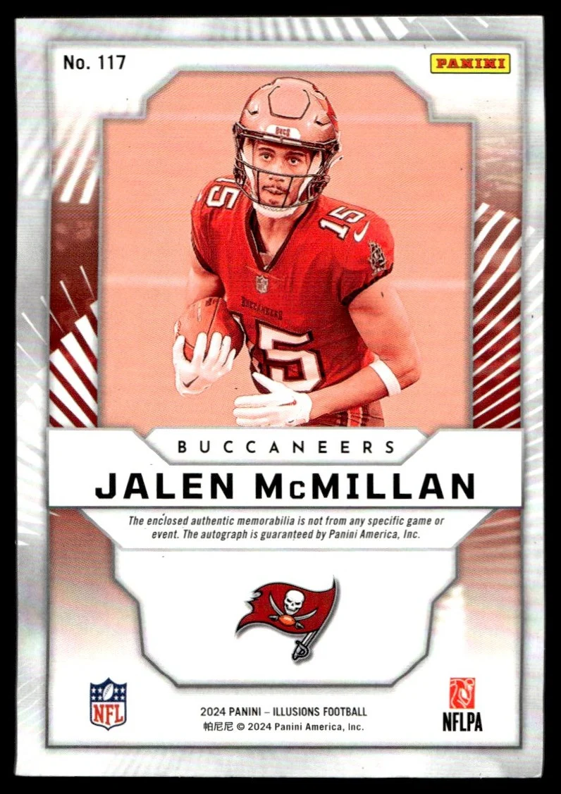 2024 Panini Illusions First Impressions Jalen McMillan #117 RC RPA /99 - Image 2