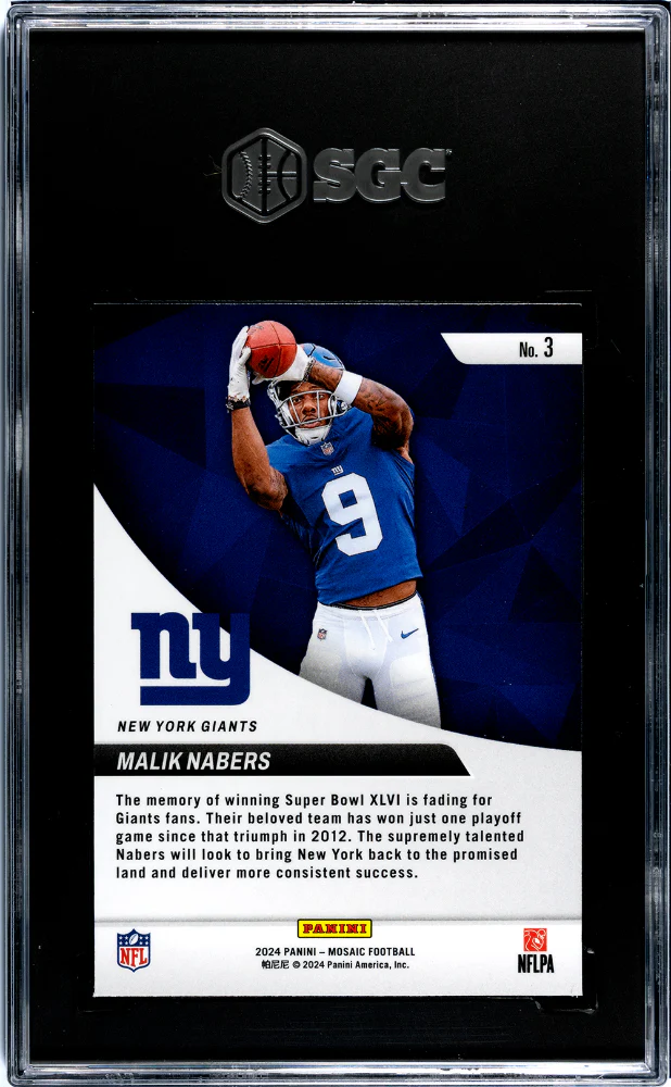2024 Panini Mosaic #3 Malik Nabers Elevate SGC 9.5 - Image 2
