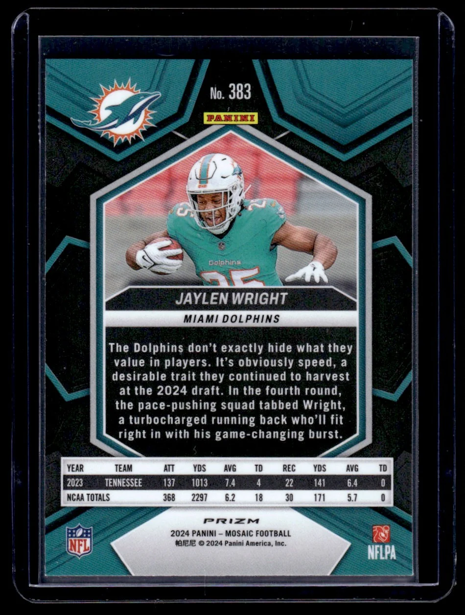 2024 Panini Mosaic Honeycomb Jaylen Wright #383 RC - Image 2