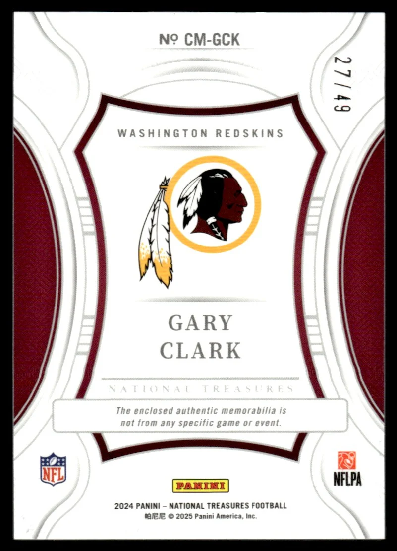 2024 Panini National Treasures Century Materials Gary Clark #CM-GCK Patch /49 - Image 2