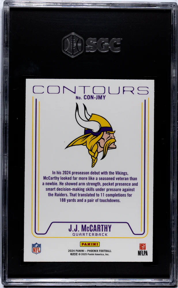 2024 Panini Phoenix #CON-JMY Jj Mccarthy Contours SGC 10 - Image 2
