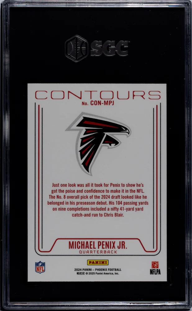 2024 Panini Phoenix #CON-MPJ Michael Penix Jr. Contours Purple SGC 9.5 - Image 2
