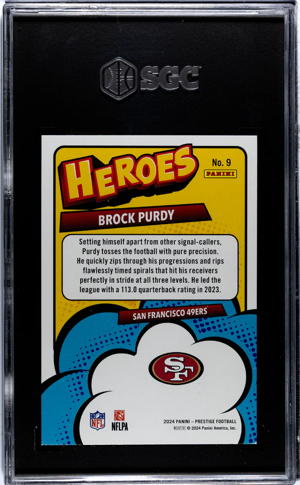 2024 Panini Prestige Heroes Brock Purdy #9 SGC 9 - Image 2