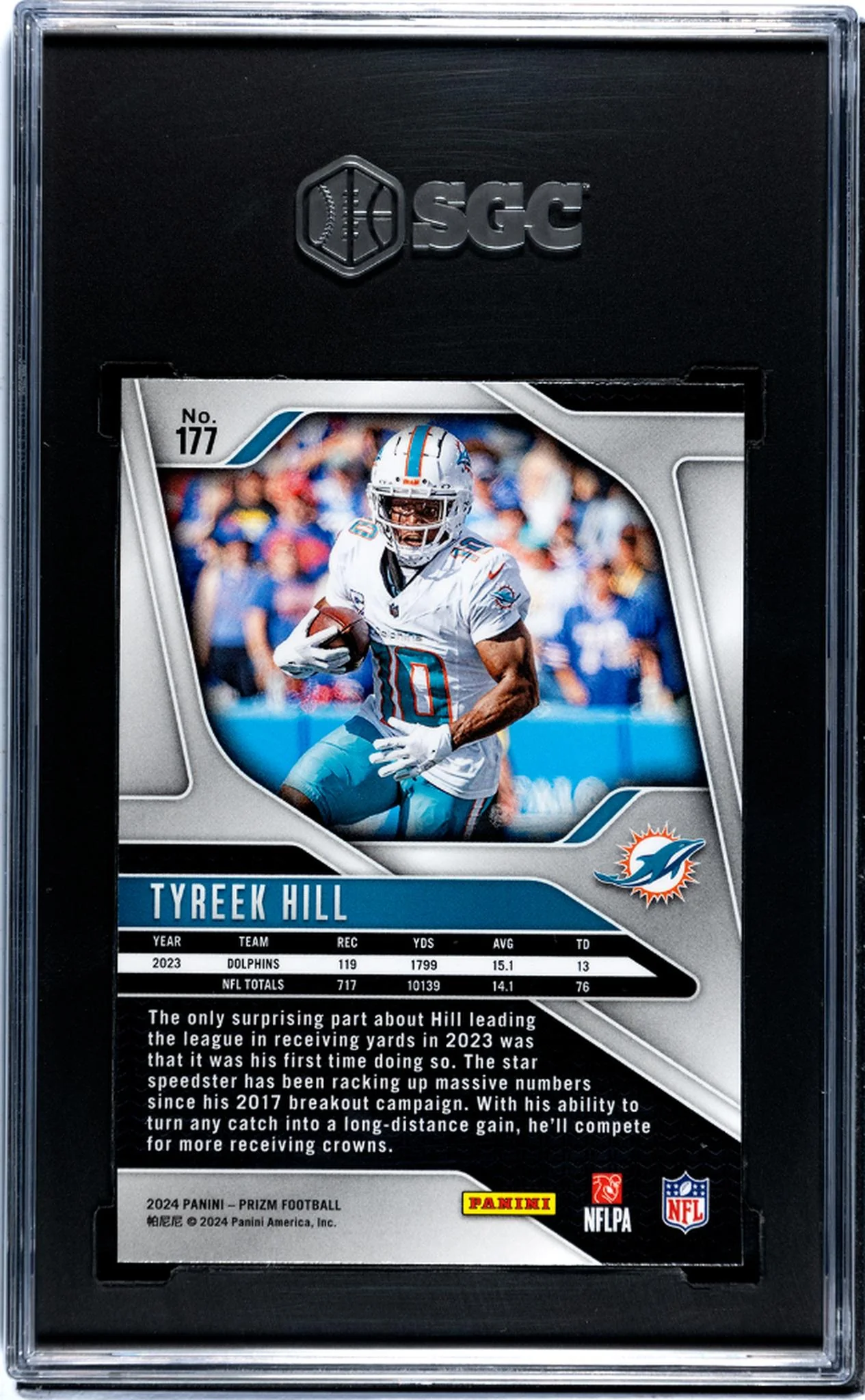 2024 Panini Prizm #177 Tyreek Hill SGC 8 - Image 2
