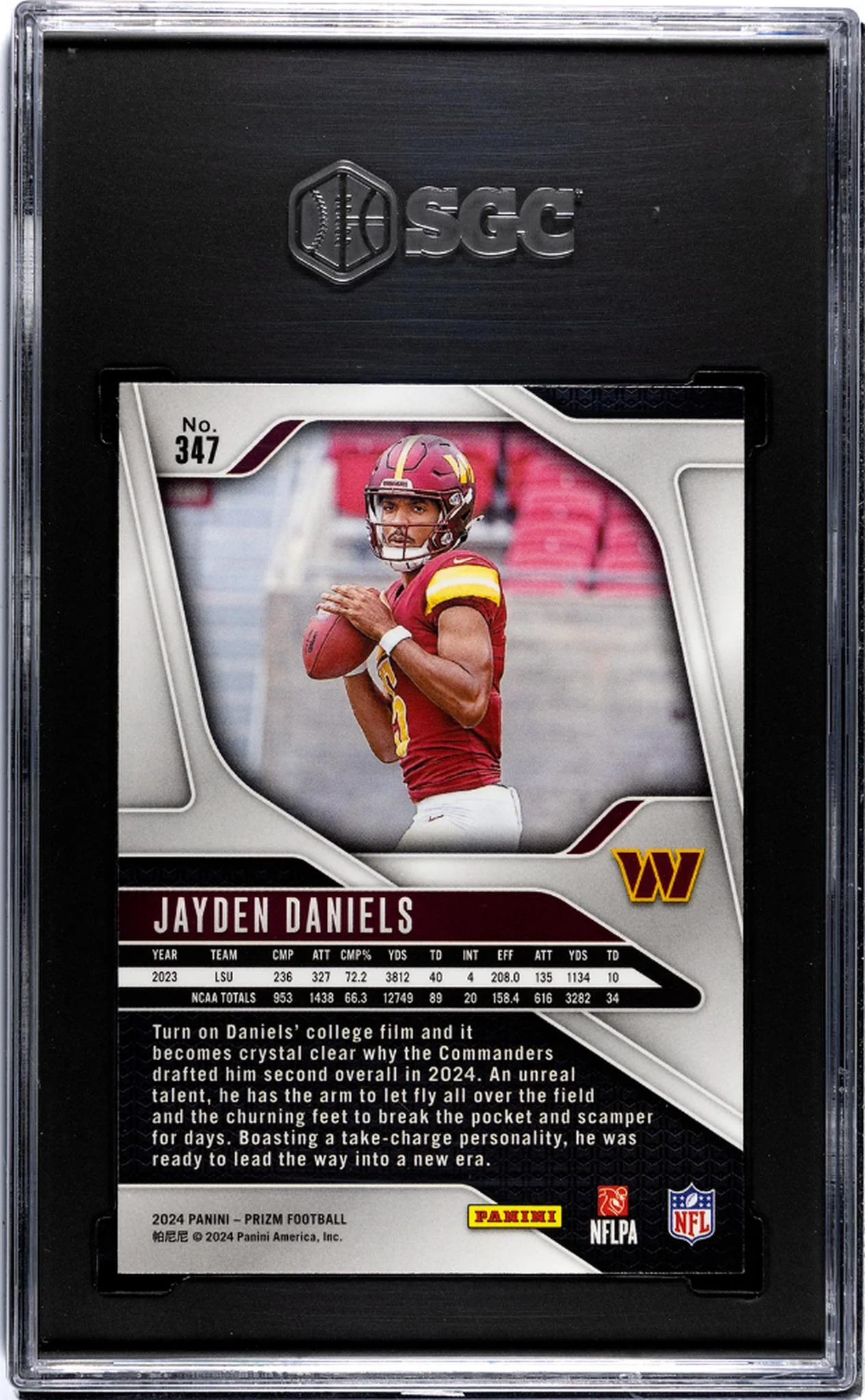 2024 Panini Prizm #347 Jayden Daniels SGC 9.5 - Image 2