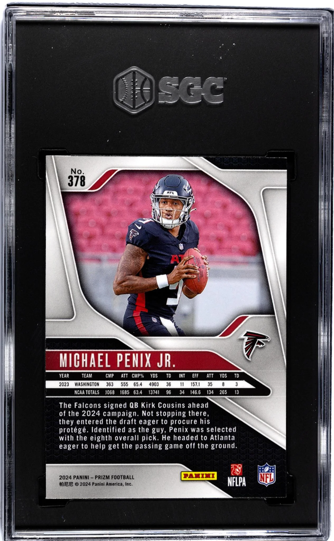 2024 Panini Prizm #378 Michael Penix Jr. SGC 10 - Image 2