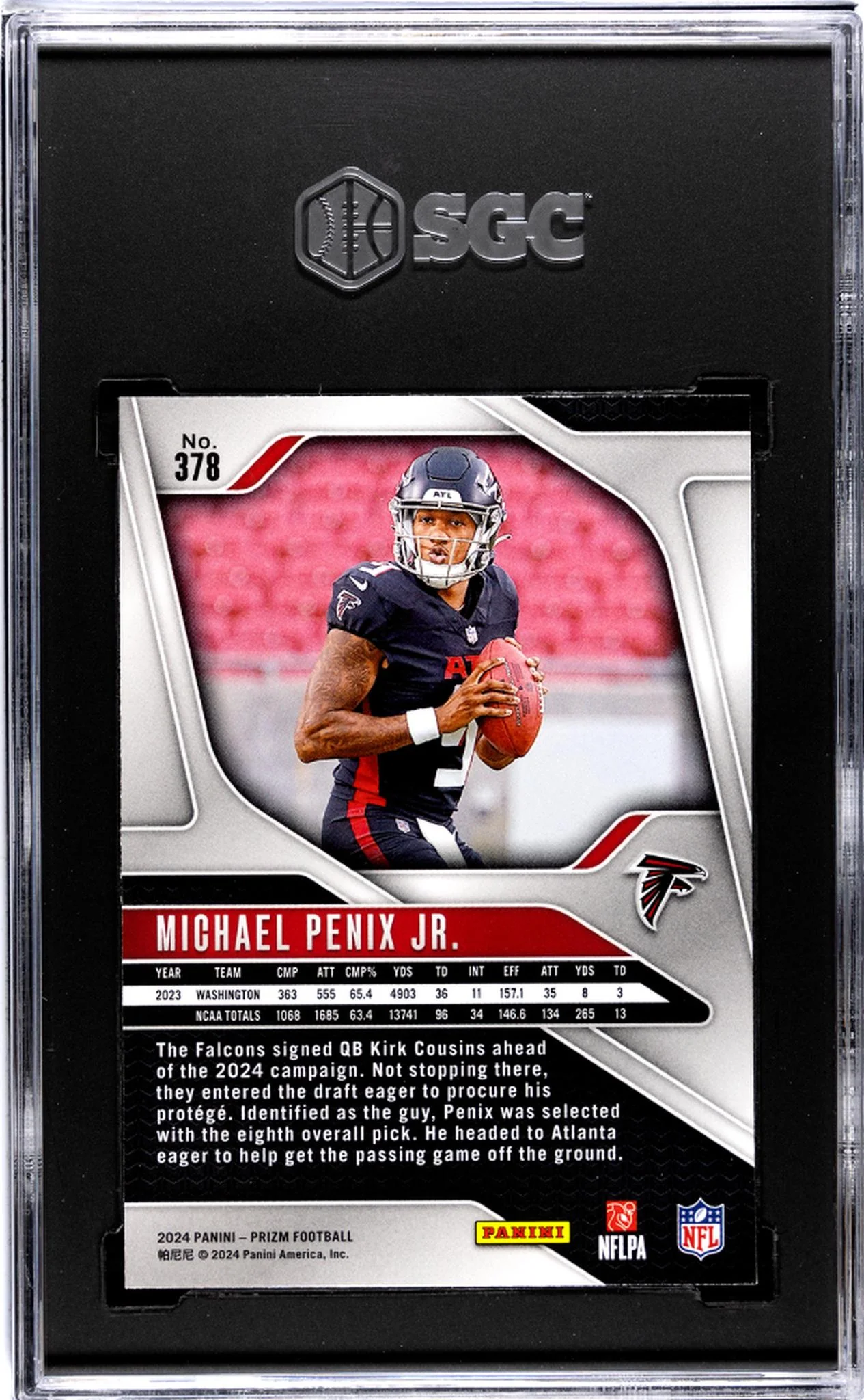 2024 Panini Prizm #378 Michael Penix Jr. SGC 10 - Image 2