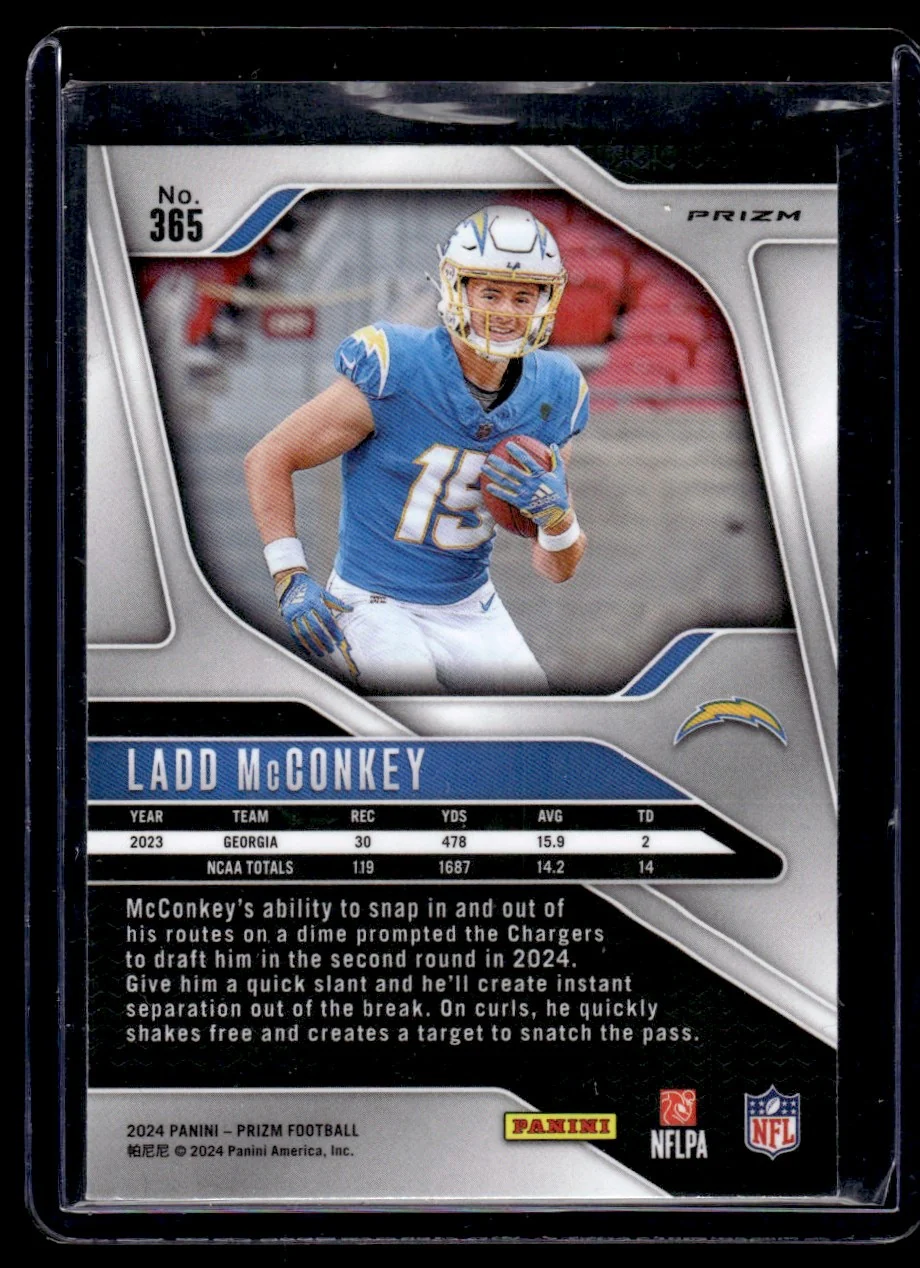 2024 Panini Prizm Checkerboard Ladd McConkey #365 RC - Image 2