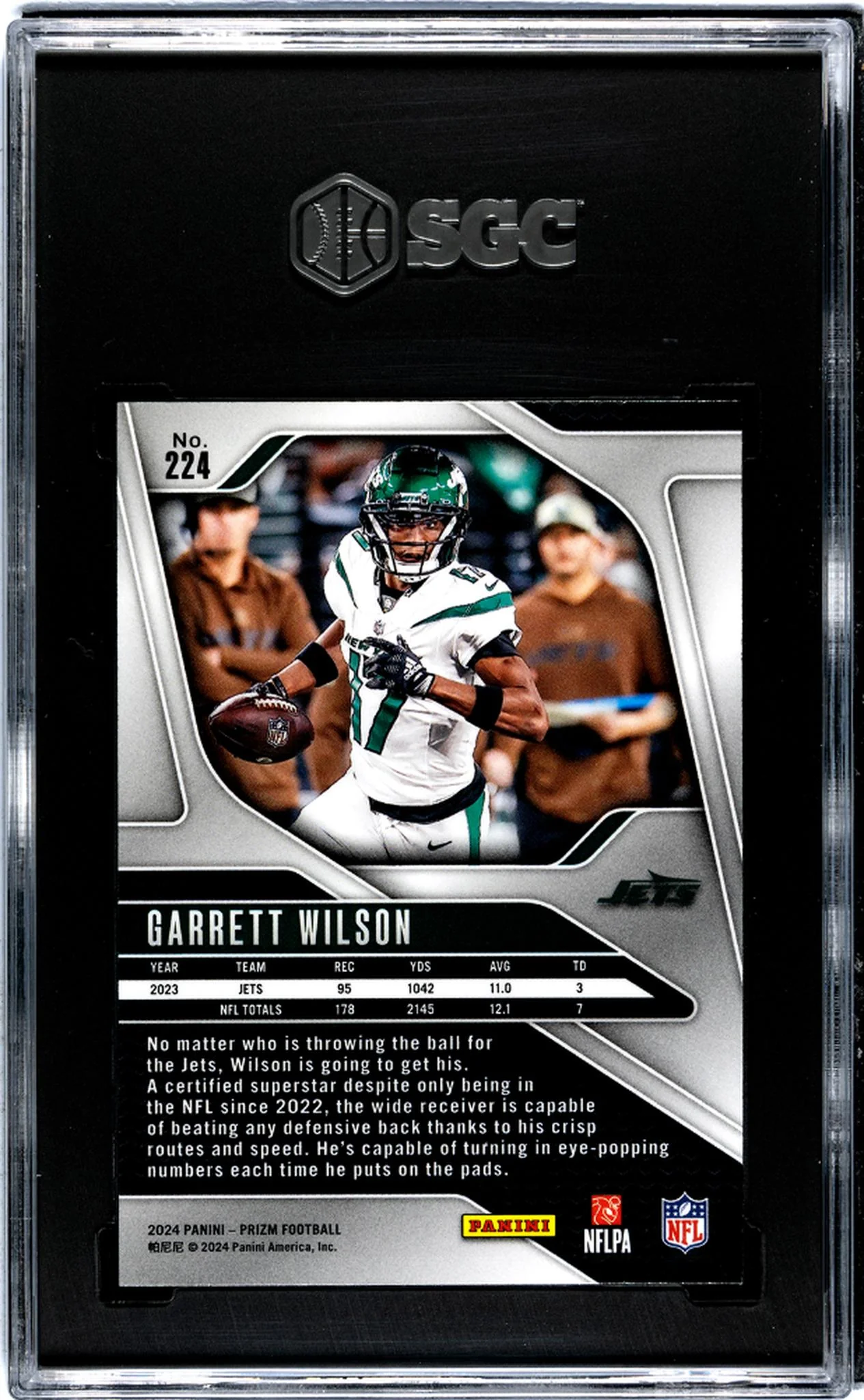 2024 Panini Prizm Garrett Wilson #224 SGC 10 - Image 2