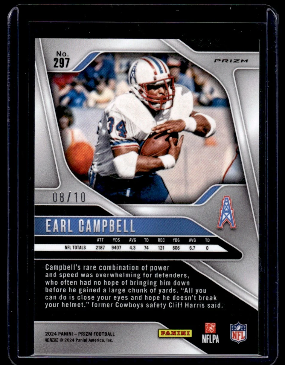 2024 Panini Prizm Green Earl Campbell #297 /10 - Image 2