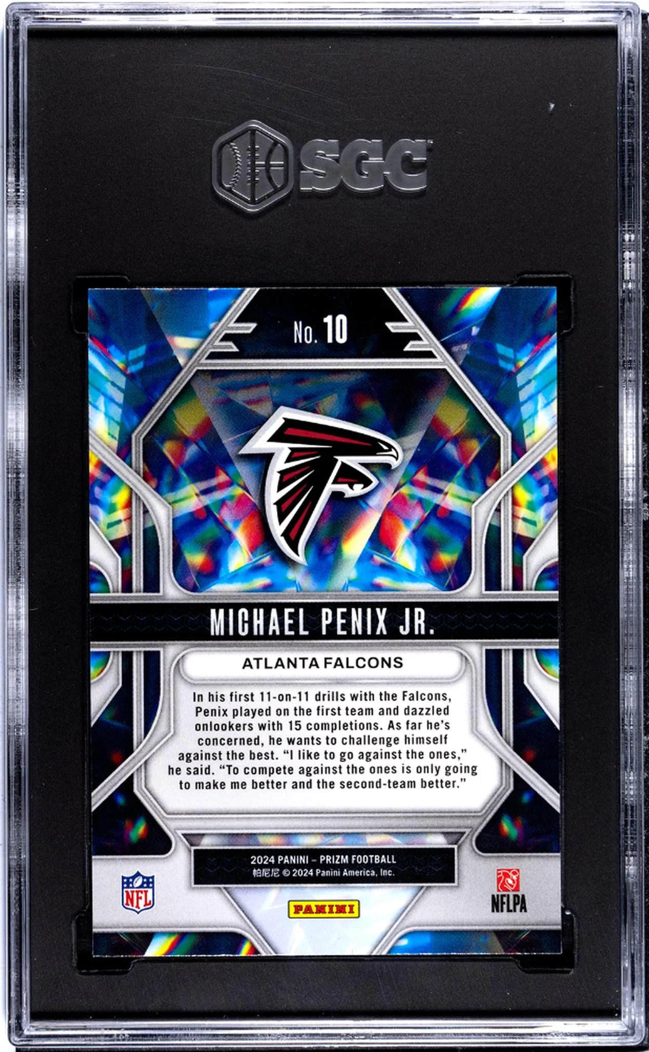 2024 Panini Prizm Prizmatic Michael Penix Jr. #10 RC SGC 9.5 - Image 2