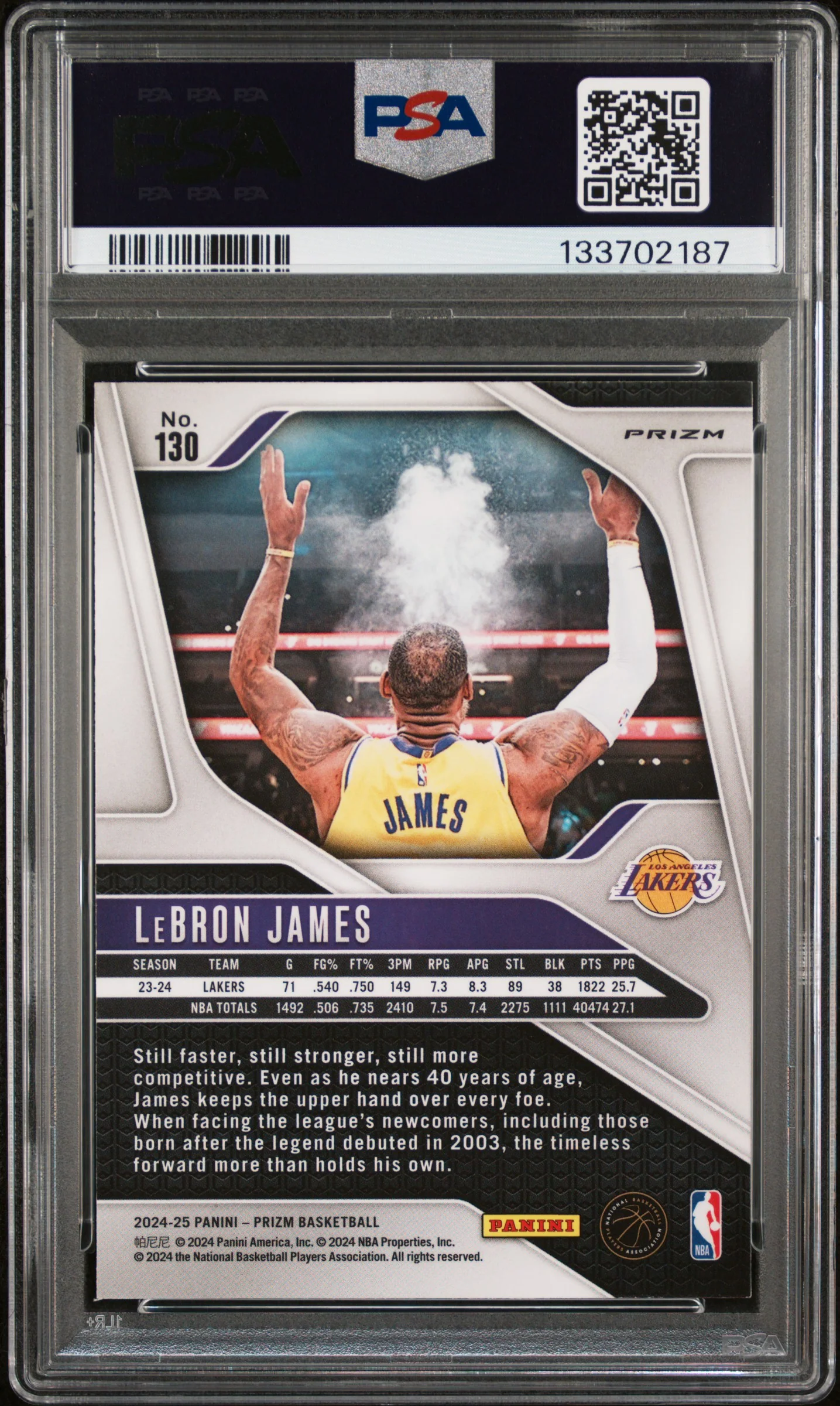 2024 Panini Prizm Silver Prizm LeBron James #130 PSA 9 - Image 2