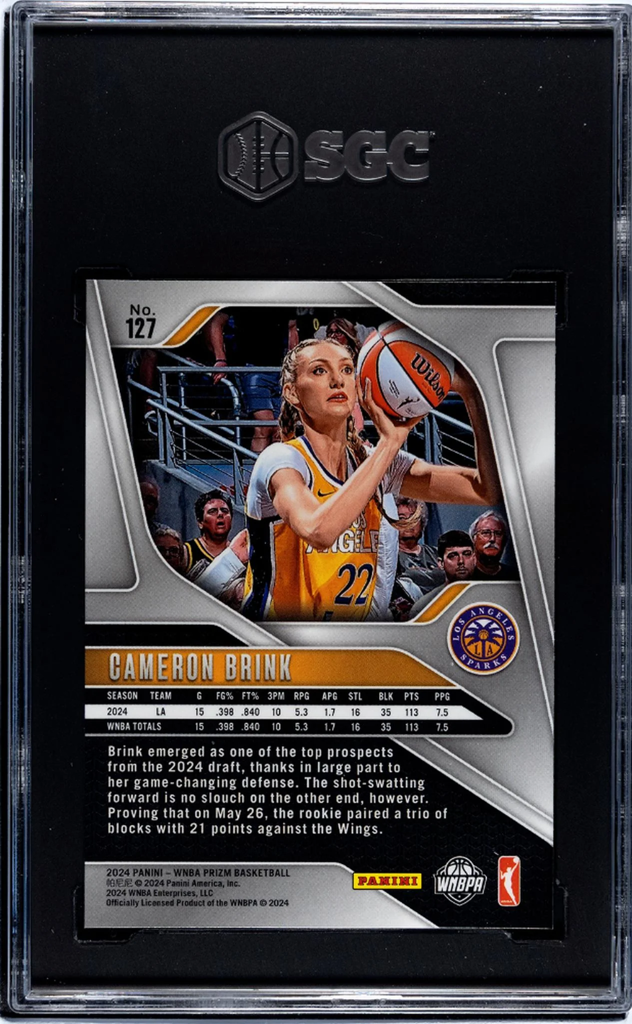 2024 Panini Prizm Wnba #127 Cameron Brink SGC 9.5 - Image 2
