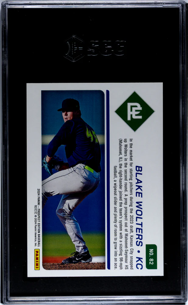 2024 Panini Prospect Edition #82 Blake Wolters Blue /199 SGC 10 - Image 2