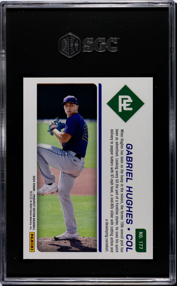 2024 Panini Prospect Edition Red Gabriel Hughes #177 /299 SGC 9 - Image 2