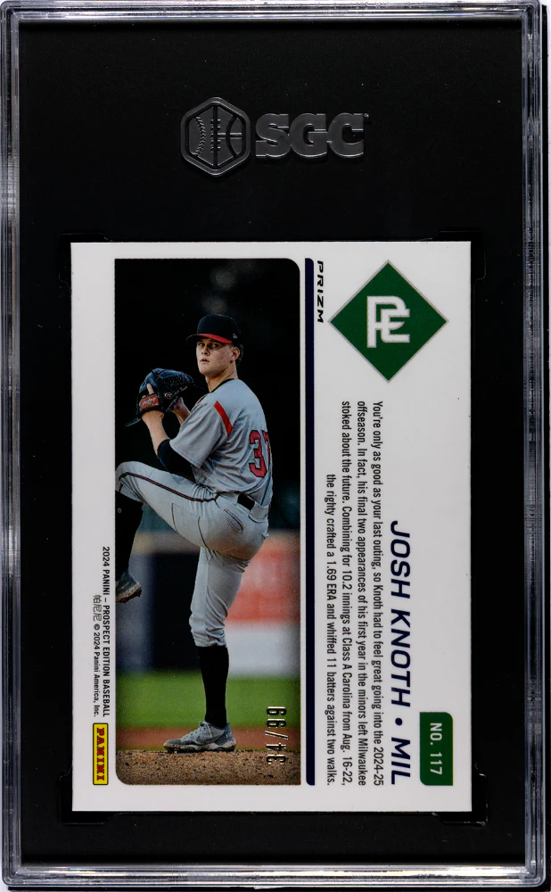 2024 Panini Prospect Purple Prizm Josh Knoth #117 /99 SGC 9.5 - Image 2