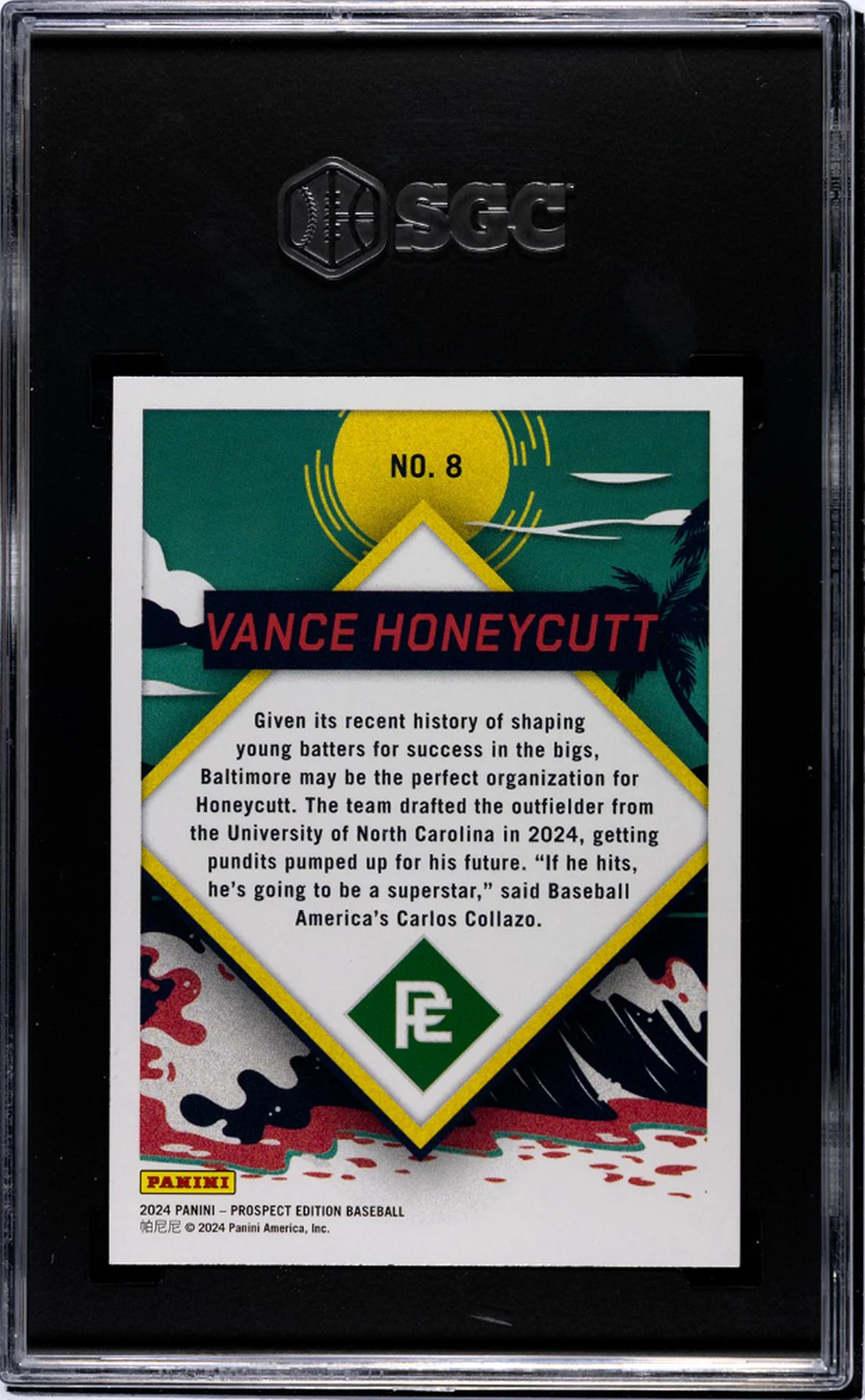 2024 Panini Prospect Vance Honeycutt #8 SGC 9.5 - Image 2