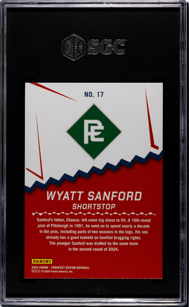 2024 Panini Prospect Wyatt Sanford #17 SGC 9 - Image 2