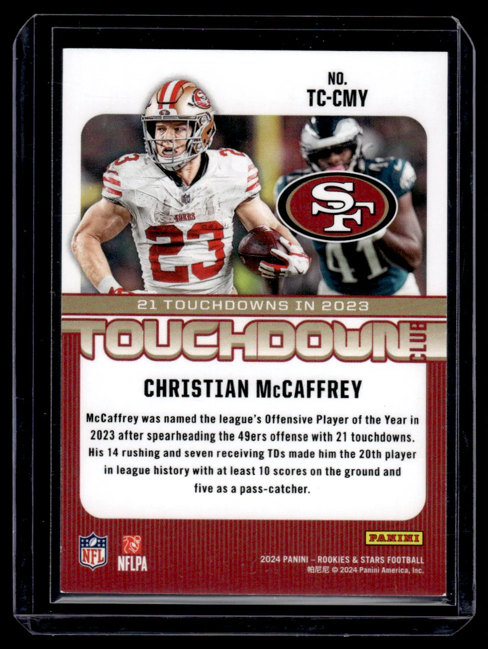 2024 Panini Rookies & Stars Touchdown Club Christian McCaffrey #TC-CMY /10 - Image 2