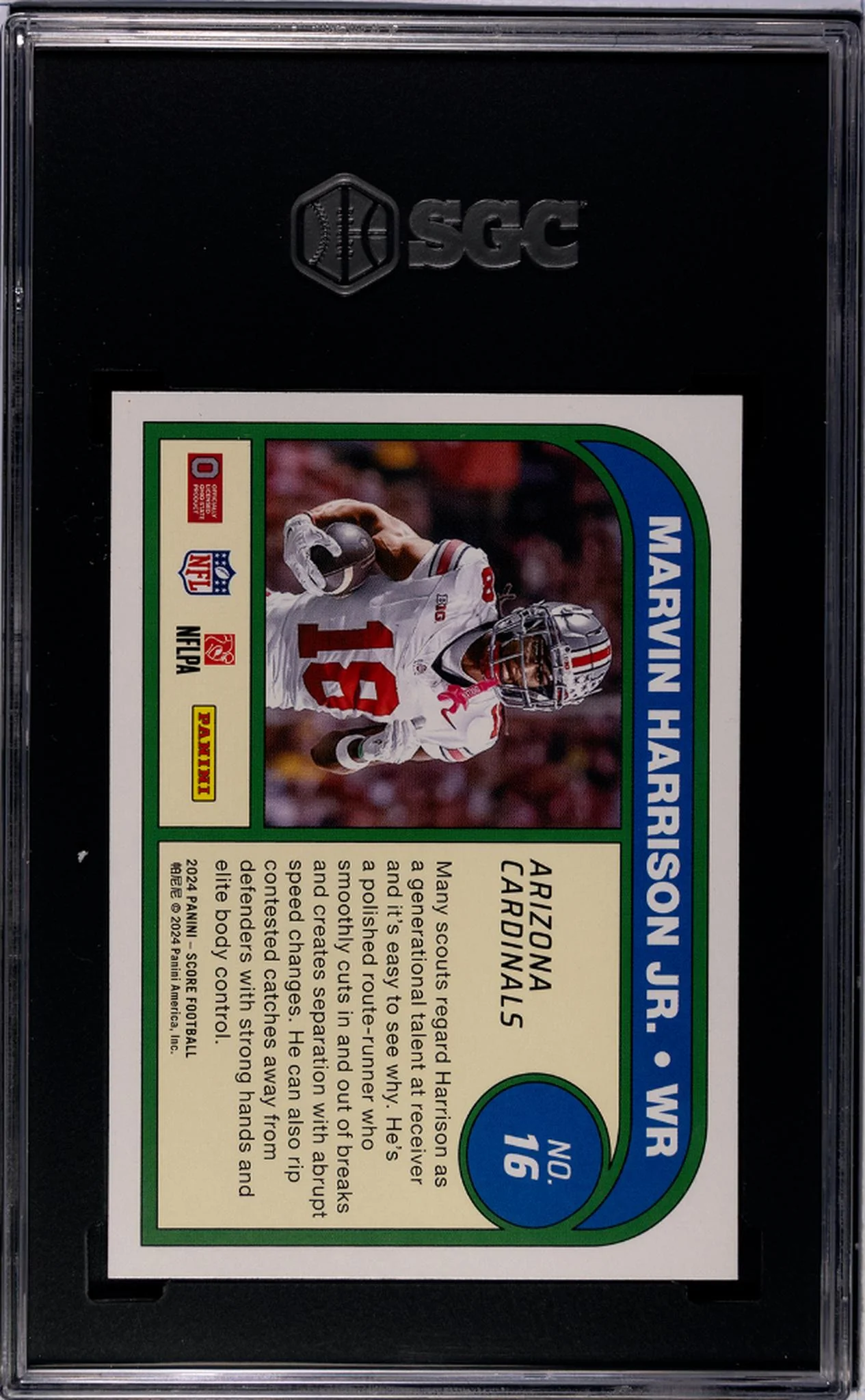 2024 Panini Score #16 Marvin Harrison Jr. Protential SGC 10 - Image 2
