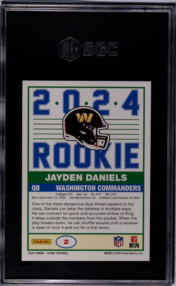 2024 Panini Score #2 Jayden Daniels 35th Anniversary SGC 9.5 - Image 2