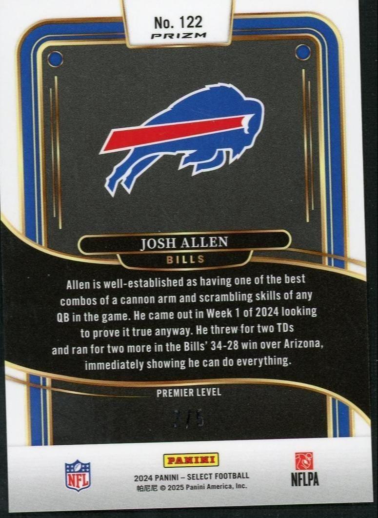 2024 Panini Select 122 Josh Allen Green Shock - Image 2