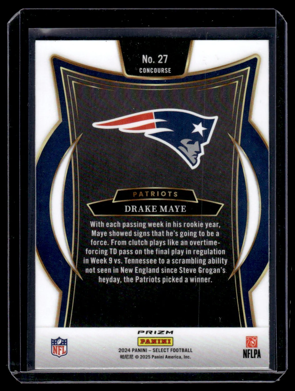 2024 Panini Select 27 Drake Maye Concourse Rookie Patriots - Image 2