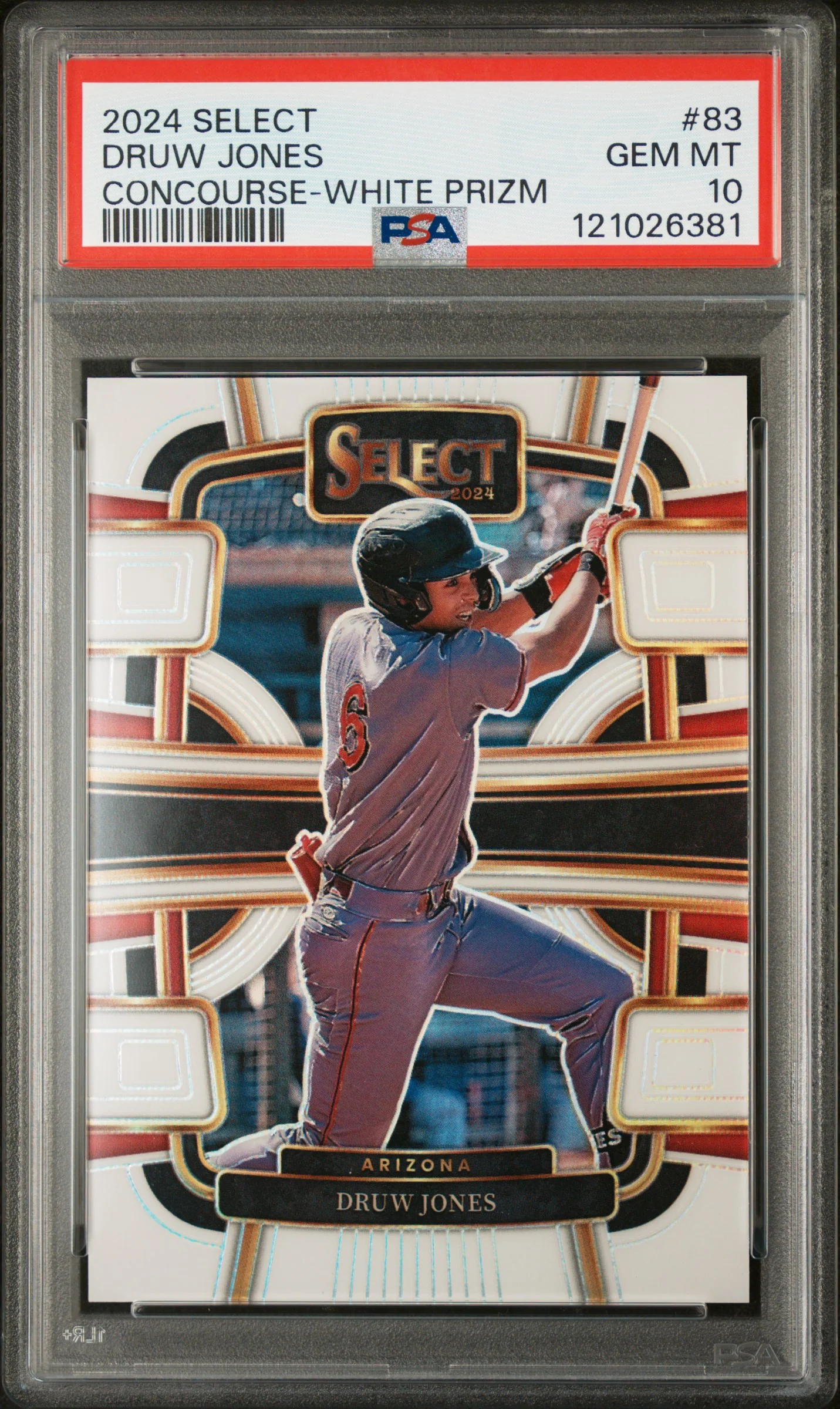 2024 Panini Select Concourse White Prizm Druw Jones #83 /99 PSA 10