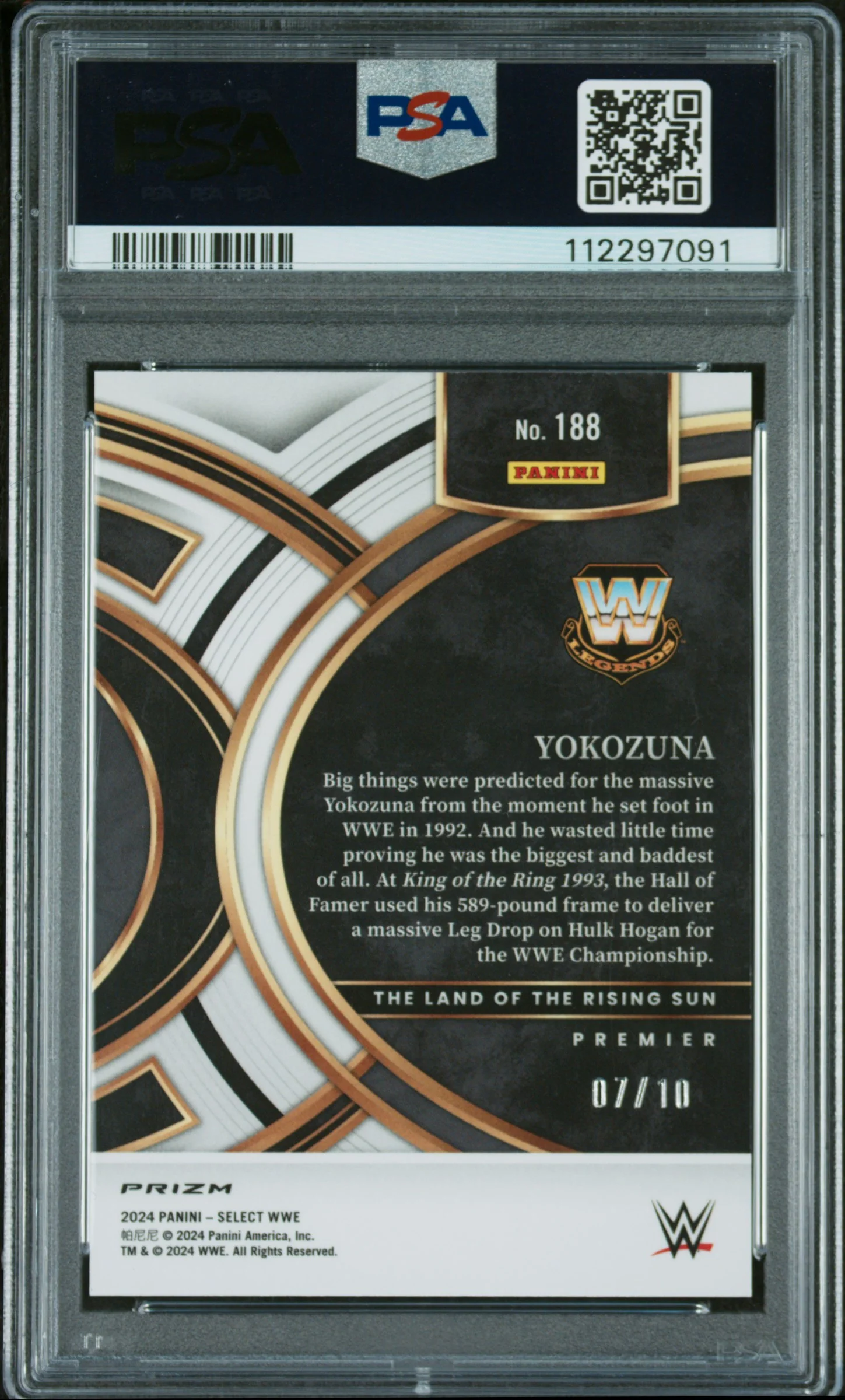 2024 Panini Select Gold Wave Yokozuna #188 /10 PSA 10 - Image 2