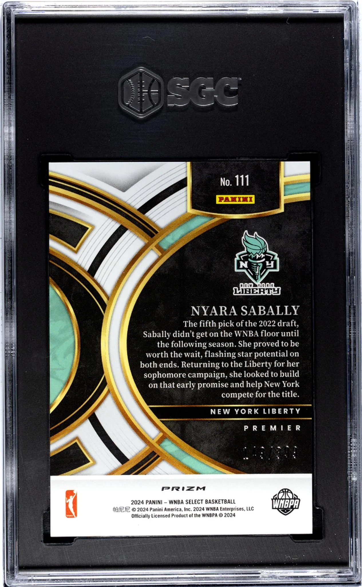 2024 Panini Select Red & Blue Nyara Sabally #111 /399 SGC 9.5 - Image 2