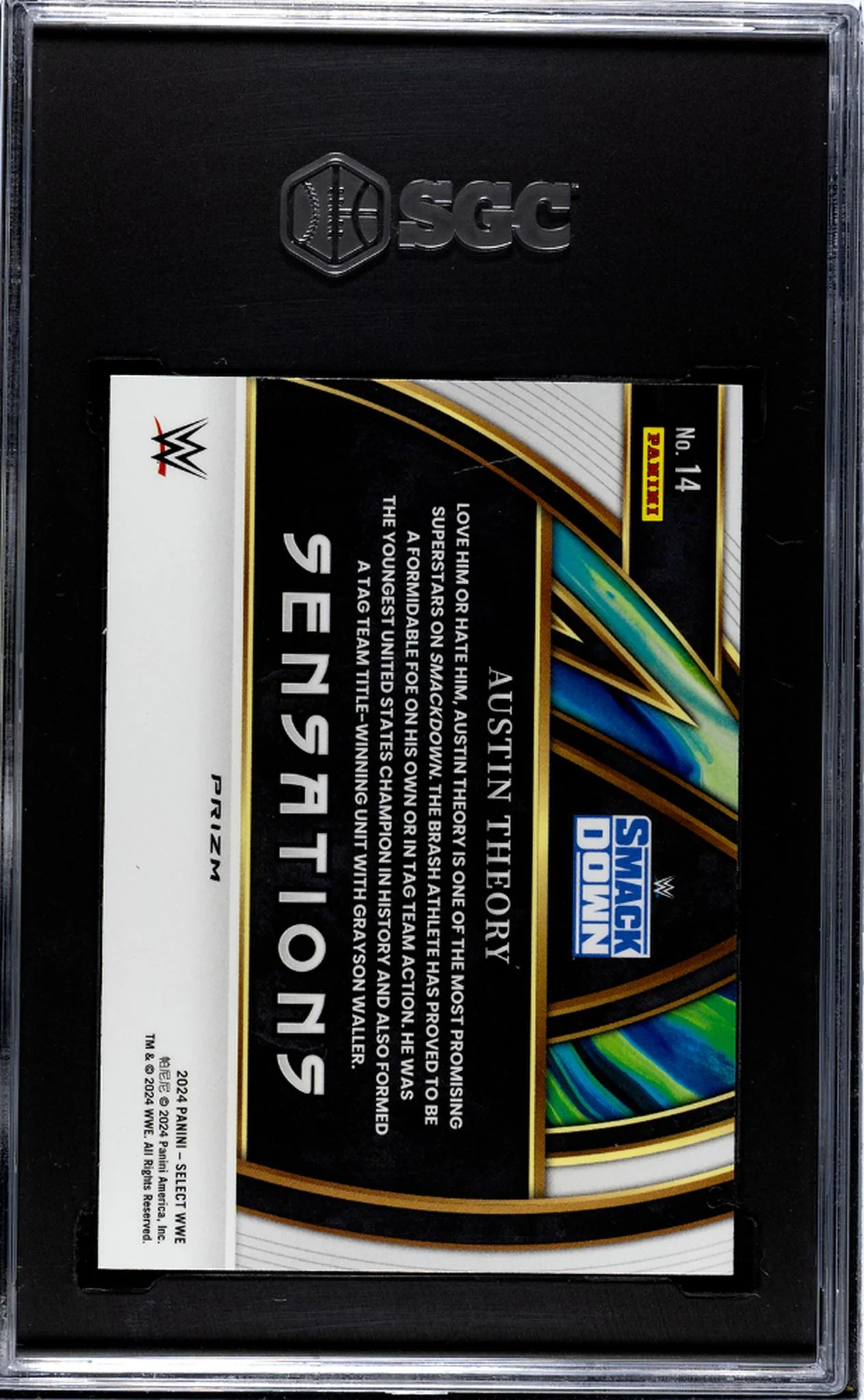 2024 Panini Select WWE Sensations Austin Theory #14 SGC 8 - Image 2
