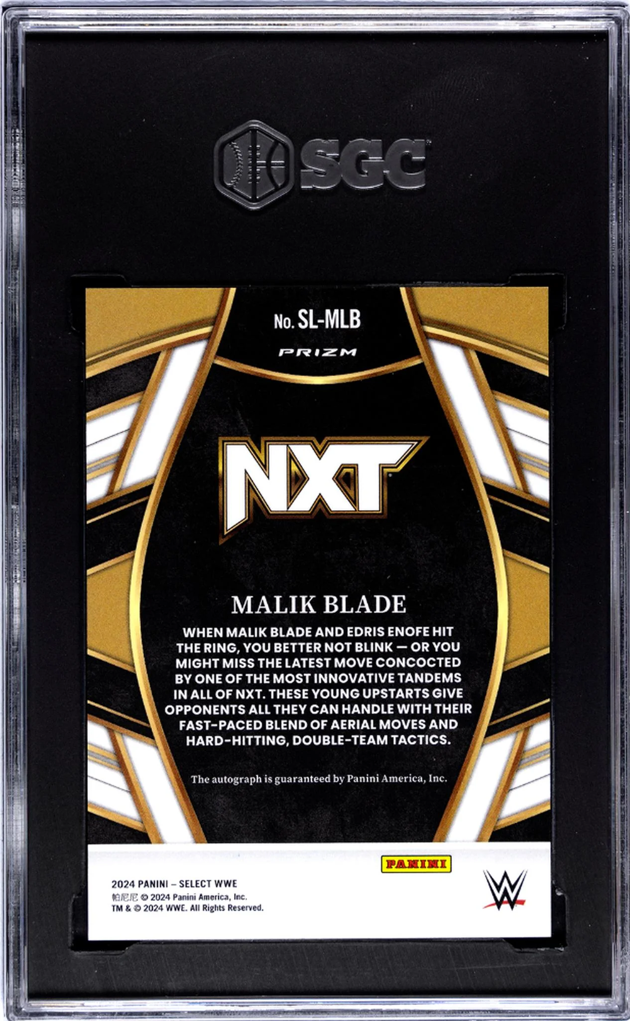 2024 Panini Select Wwe #SL-MLB Malik Blade Sig. Selections SGC 10 - Image 2