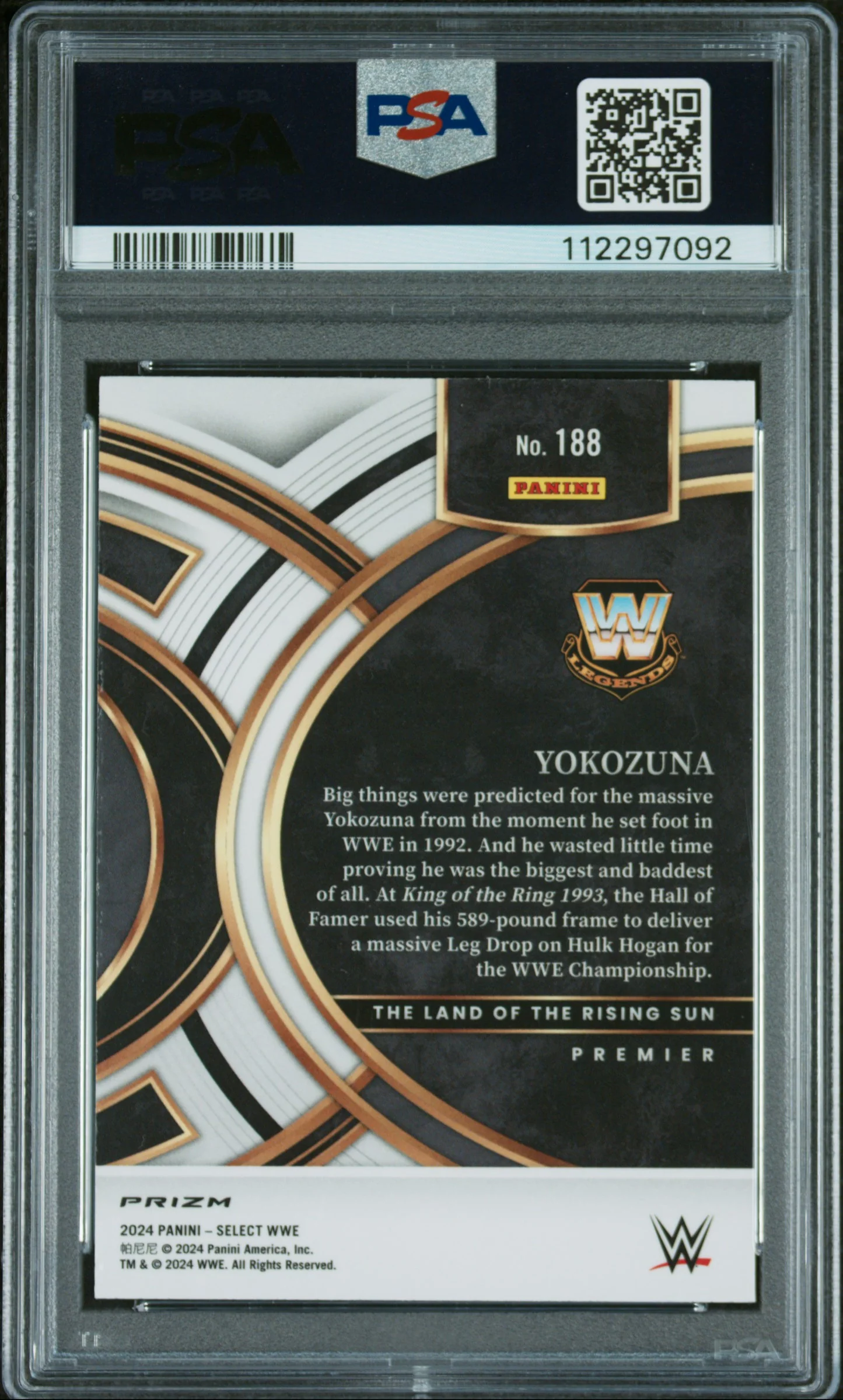 2024 Panini Select Zebra Yokozuna #188 PSA 10 - Image 2