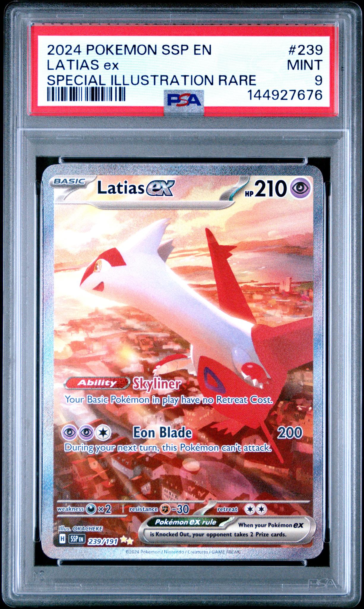 2024 Pokemon Scarlet and Violet Surging Sparks Special Illustration Rare Latias Ex #239 PSA 9
