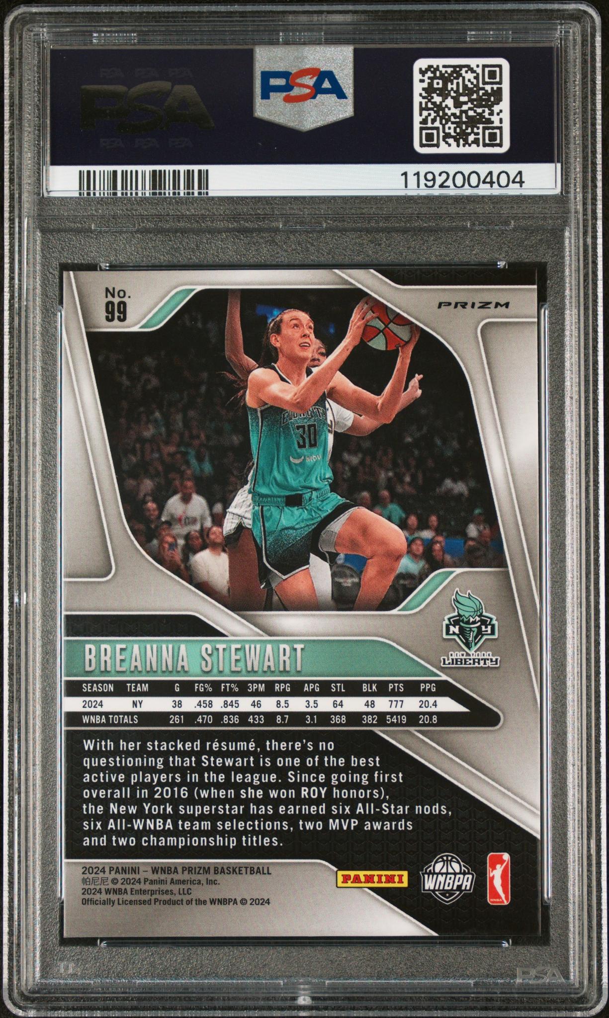 2024 Prizm #99 Breanna Stewart PSA 9 - Image 2